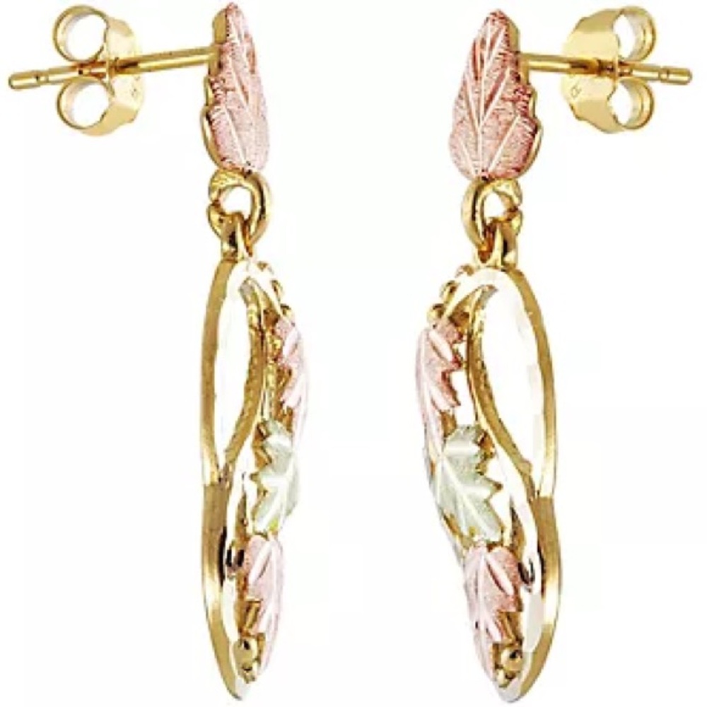Black Hills Swirling Vine Earrings, real gold 10K/12K ! Free Shipping - Picture 3 of 9